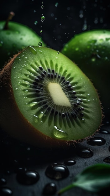 Fondo verticale organico fresco della frutta di kiwi