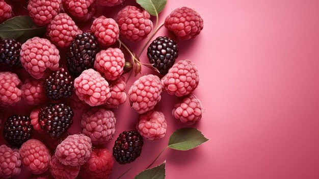 Fondo vuoto dello spazio del testo di rosa della bacca del lampone