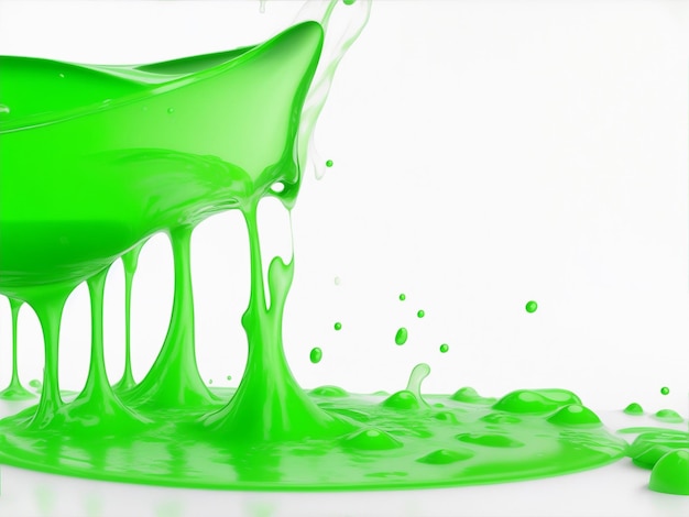Fontana del latte di colore verde modellata nell'aria