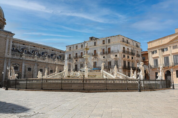 Fontana della vergogna a Palermo. Italia