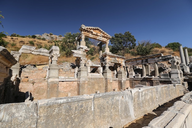 Fontana di Traiano nell'antica città di Efeso Smirne in Turchia