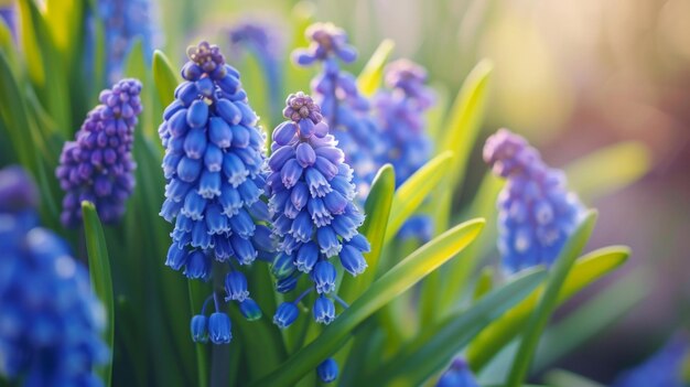 Fonte incantevole sinfonia affascinante fiori di amido blu uva giacinte e violetta muscari N