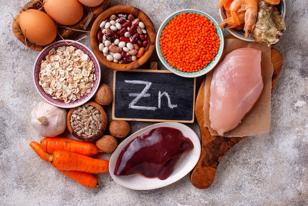 Fonti di prodotti sani di zinco.