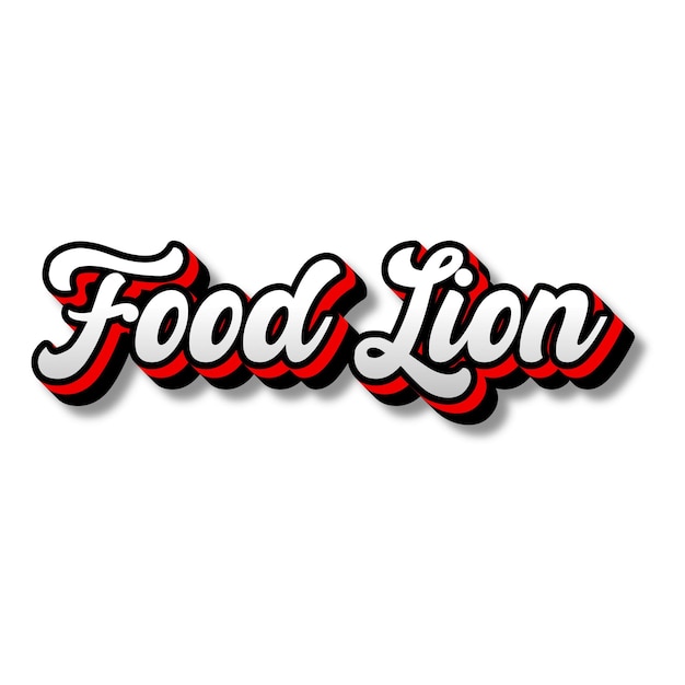 FoodLion Testo 3D Argento Rosso Nero Bianco Fotografia di sfondo JPG
