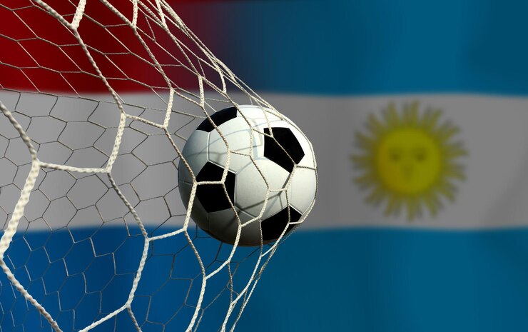Football Cup competition between the national Netherlands and national Argentine