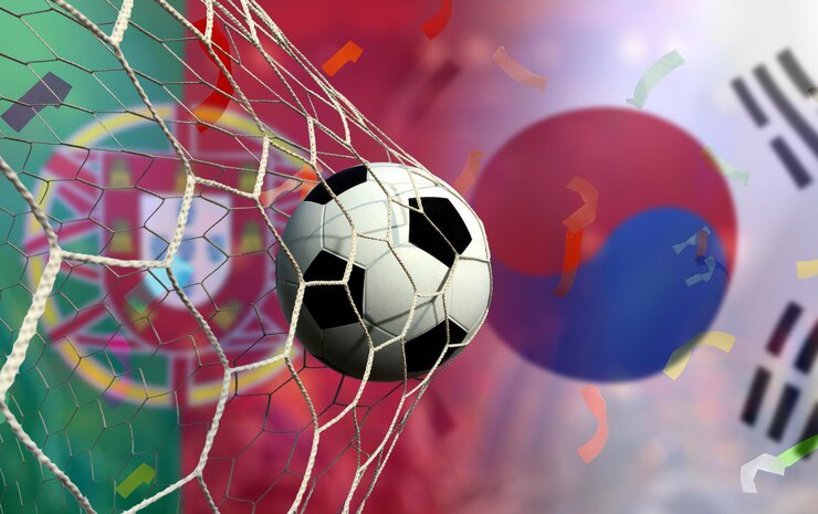 Football Cup competition between the national Portuguese and national South Korea