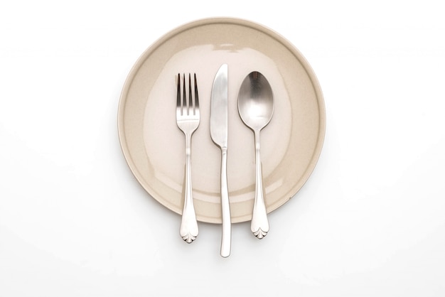 forchetta e coltello cucchiaio vuoto piatto