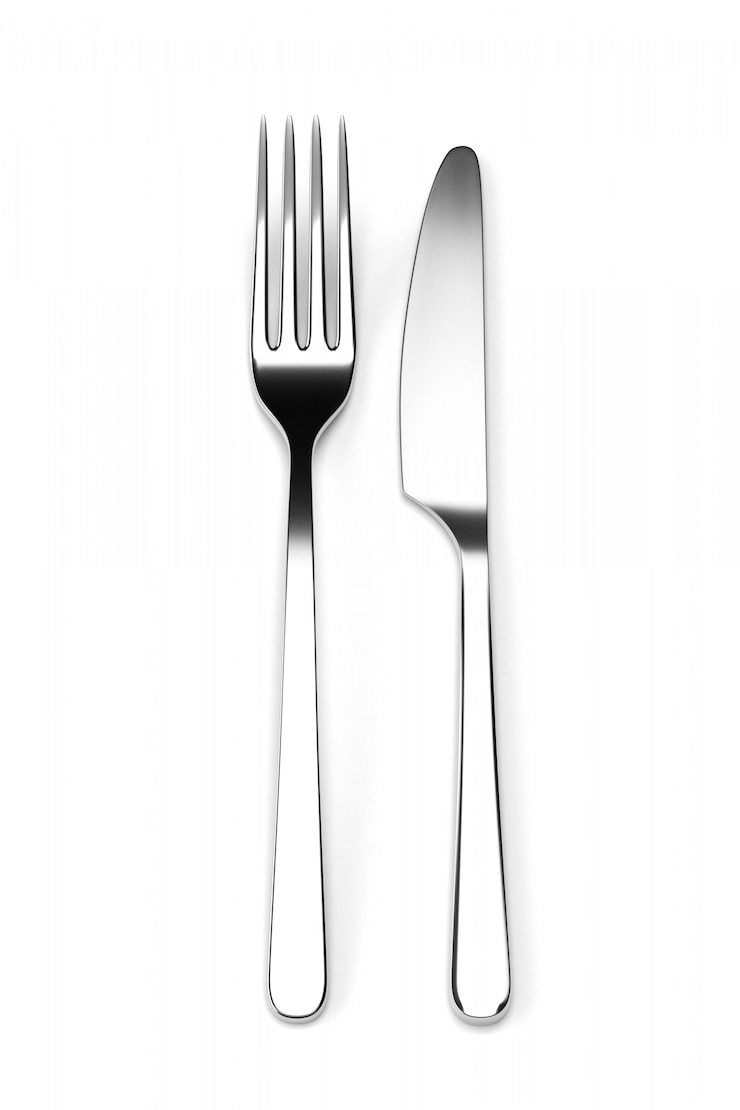 Foto forchetta e coltello isolati