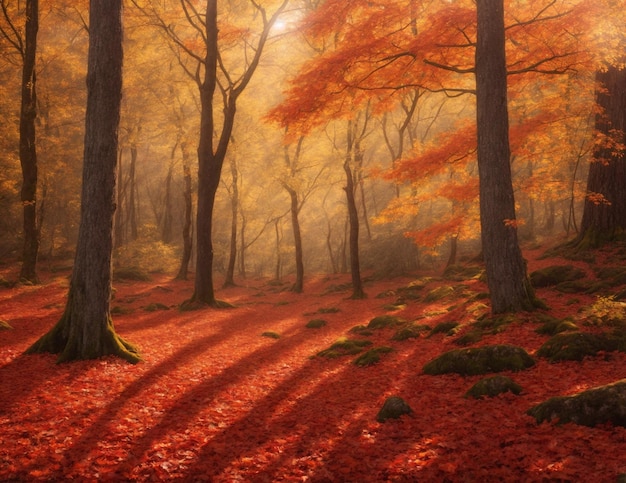 Foresta di autunno sfondo