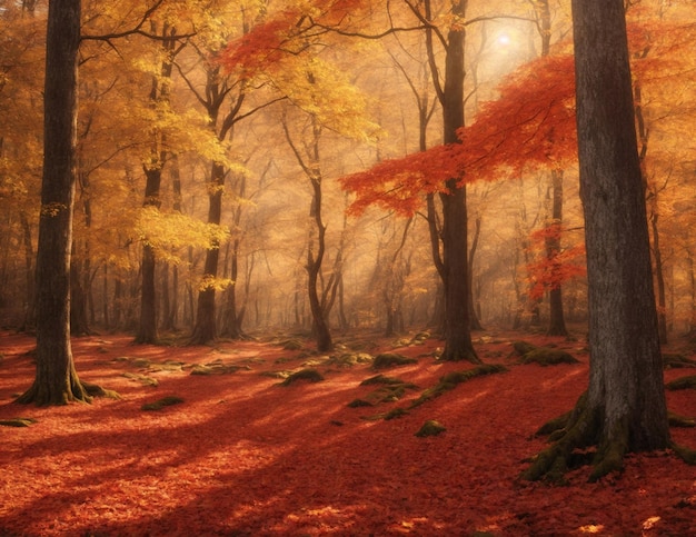 Foresta di autunno sfondo