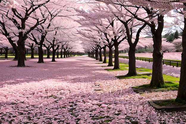 Foresta di fiori di ciliegio