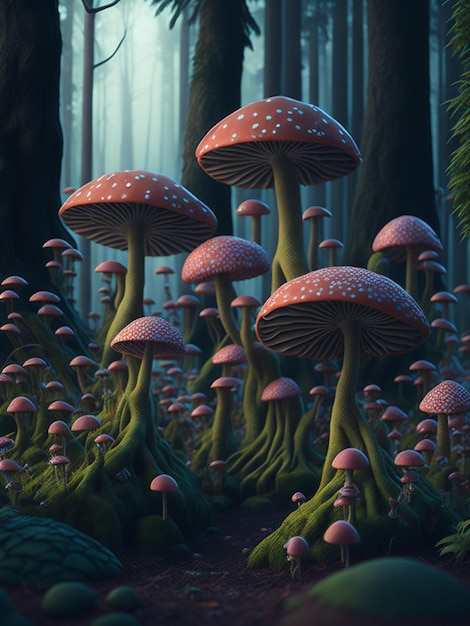 foresta di funghi fata