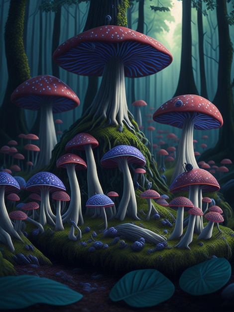 foresta di funghi fata