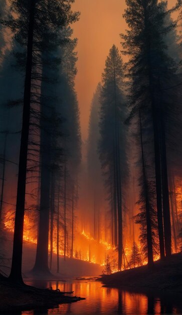 Foresta di incendi selvatici