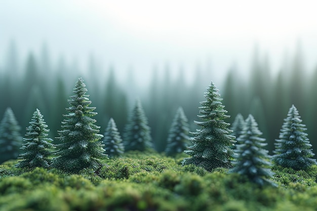 Foresta di pini in miniatura