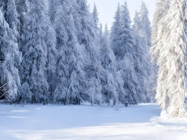 Foresta invernale coperta di neve