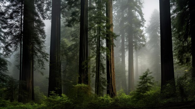 Foresta nebbiosa Generativo Ai