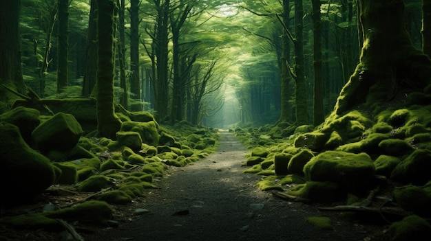 foresta sfondo verde