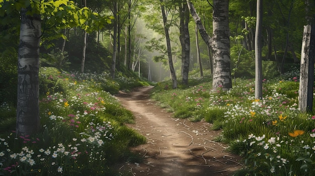 Foresta sorda Foglie di albero Forester bacche silenzio funghi natura boscaglia taiga ripulimento legna da ardere bordo aghi di pino boschetto animali aria verde generato da AI