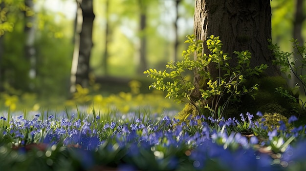 Foresta sorda Silenzio degli alberi funghi natura boscaglia taiga disboscamento di legna da ardere bordo aghi di pino boschetto animali aria verde generato da AI