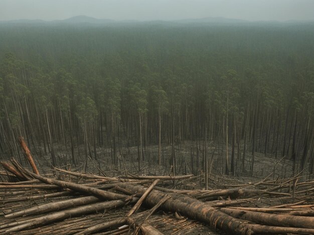 Foreste danneggiate a causa del disboscamento illegale