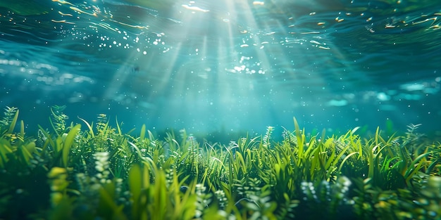 Foreste sottomarine Kelp e erbe marine Prati come dissipatori naturali di carbonio Concetto Conservazione marina Cambiamento climatico Biosequestrazione Ecosistemi oceanici Compensazione del carbonio