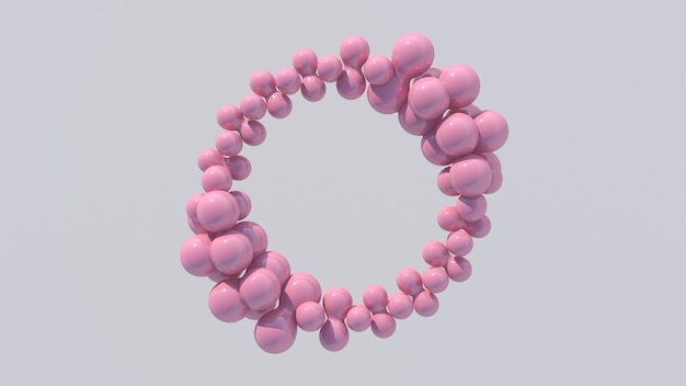 Forma astratta del cerchio rosa. rendering 3D.