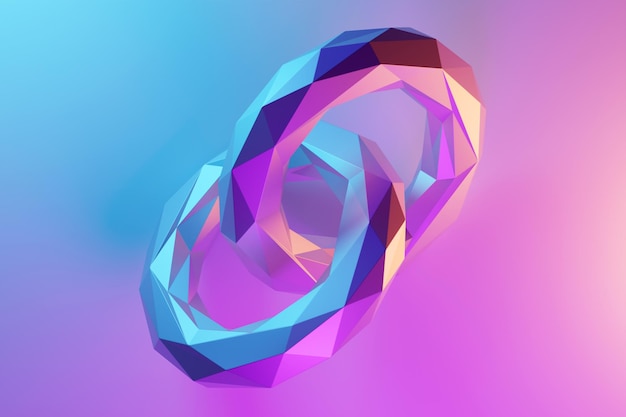 Forma astratta su sfondo blu Illustrazione 3D Forma liscia rendering 3d