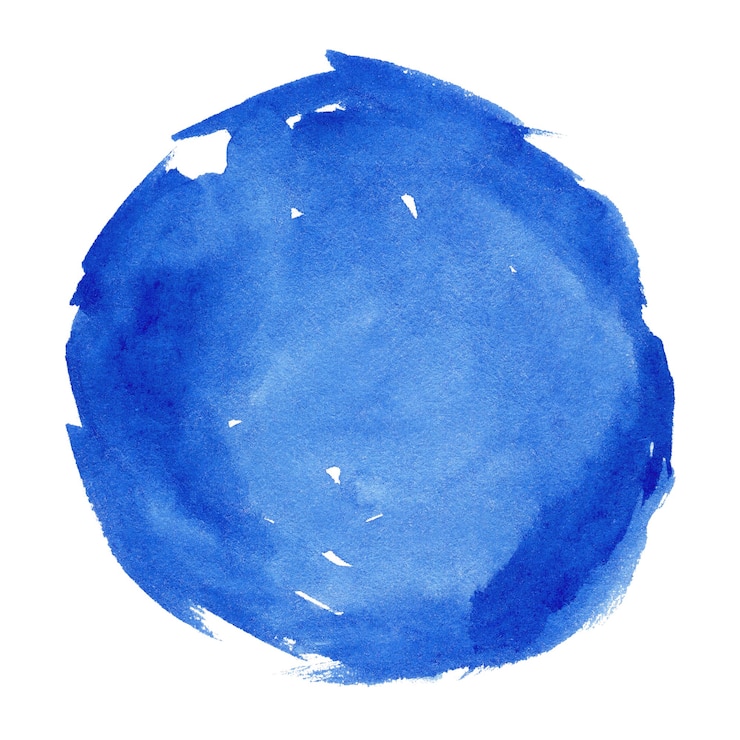 Foto forma blu dell'acquerello isolata su white