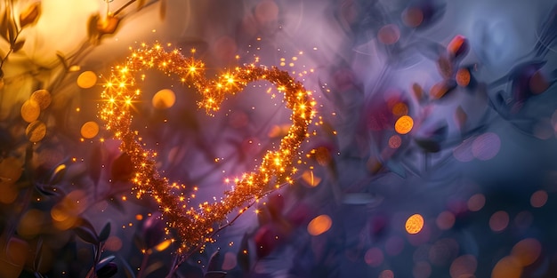 Forma di cuore sfondo bokeh Giorno di San Valentino Ai Generato