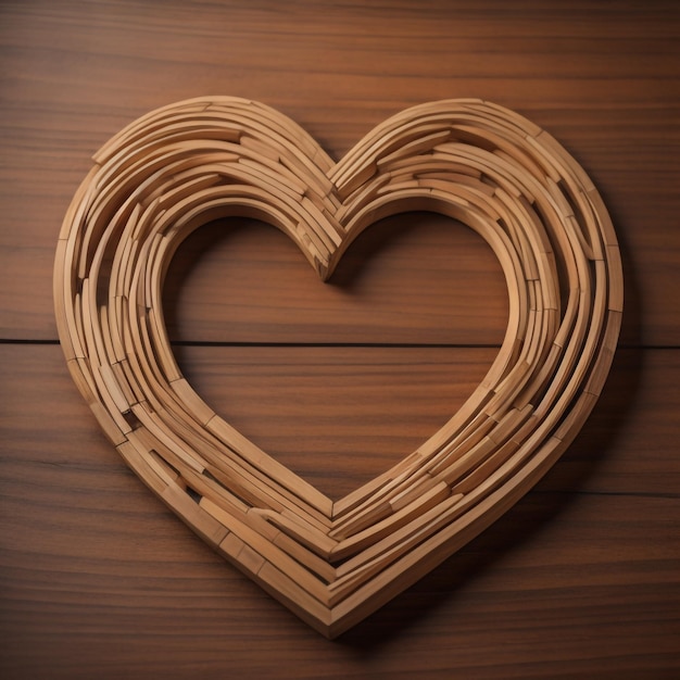 forma di cuore su legno