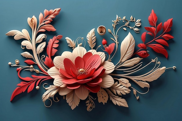 forma di linea dell'ornamento floreale