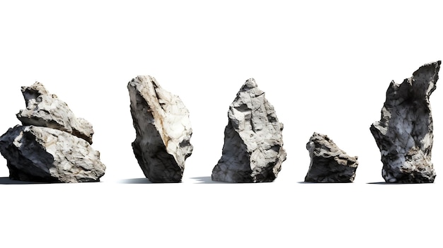 Forma di roccia su sfondo bianco