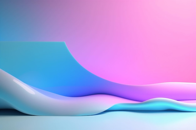 Forma di sfondo futuristica ondulata linea di colore rosa cyberspazio liquido curva design colorato ai generativa AI generativa