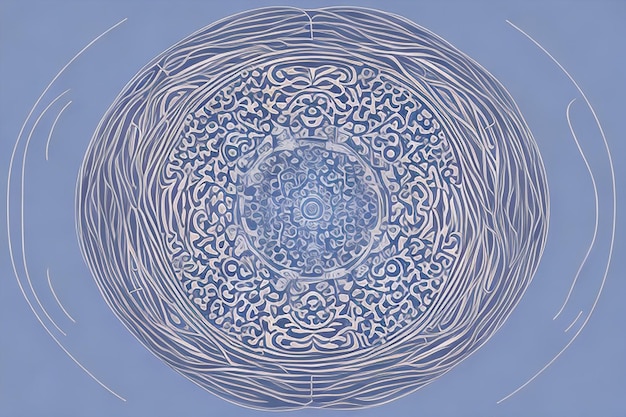 forma rotonda geometrica astratta su sfondo blu progettare due piccoli cerchi blu nel cielo