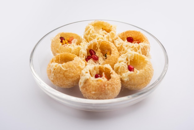 Formaggio Pani Puri o Golgappa o Panipuri o Palle d'acqua