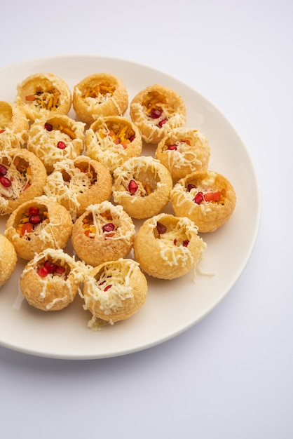 Formaggio Pani Puri o Golgappa o Panipuri o Palle d'acqua