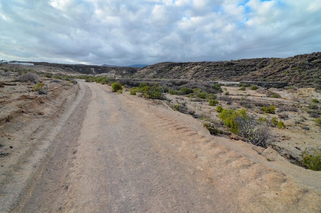 Formazione basaltica della roccia vulcanica nelle isole Canarie