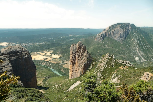 Formazione geologica dei mallos de Riglos a Huesca Aragona