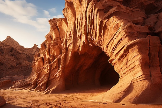 Formazioni rocciose dinamiche in un paesaggio desertico