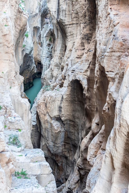 Formazioni rocciose nel fiume Caminito del Rey Malaga