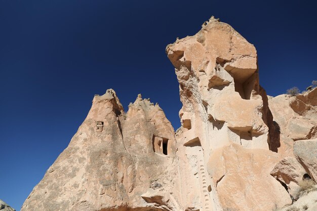 Formazioni rocciose nella valle di Zelve Cappadocia Nevsehir Turchia