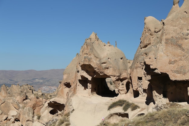 Formazioni rocciose nella valle di Zelve Cappadocia Nevsehir Turchia