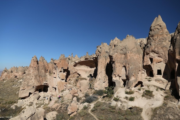 Formazioni rocciose nella valle di Zelve Cappadocia Nevsehir Turchia