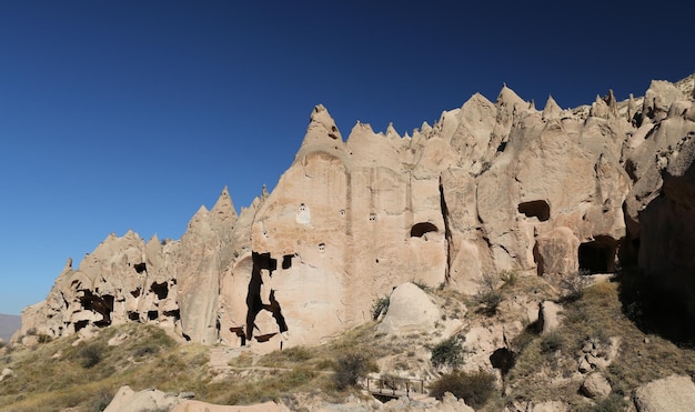 Formazioni rocciose nella valle di Zelve Cappadocia Nevsehir Turchia