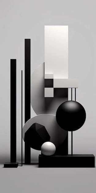 Forme astratte e forme in bianco nero e grigio