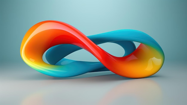 Forme colorate contorte, minimalista, superba immagine pulita generata dall'intelligenza artificiale