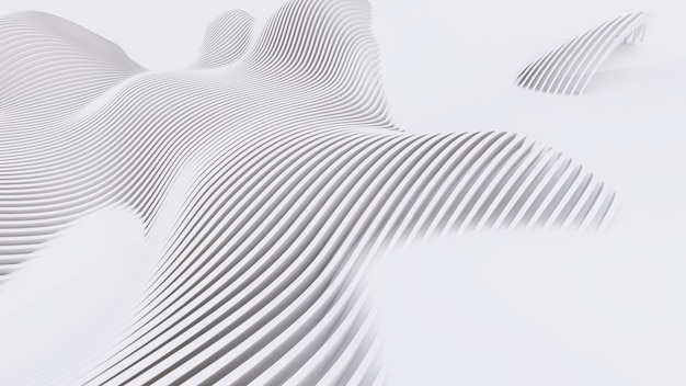 Forme curve astratte. Sfondo circolare bianco. Sfondo astratto. illustrazione 3D