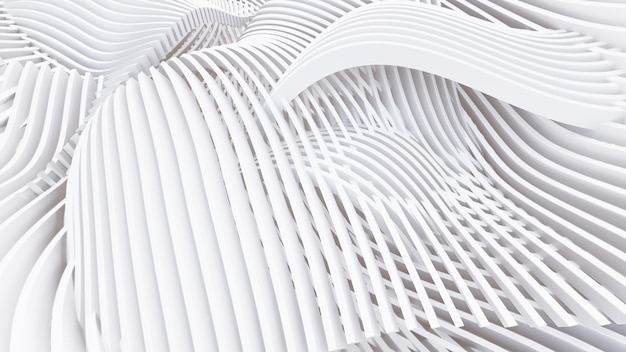 Forme curve astratte. Sfondo circolare bianco. Sfondo astratto. illustrazione 3D