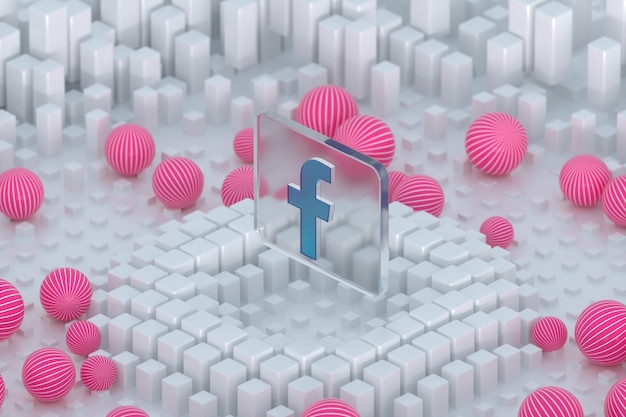 Forme della geometria del vetro di Facebook con sfondo astratto